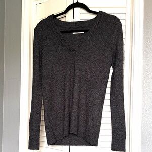 Abercrombie & Fitch Dark Gray Soft Lightweight V-Neck Sweater